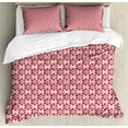 thumbnail image 1 of Abstract Duvet Cover Set Queen Size, Repetitive Pattern with Abstract Simple Flora Like Motif Unusual, Decorative 3 Piece Bedding Set with 2 Pillow Shams, Dark Magenta Pink, by Ambesonne, 1 of 3