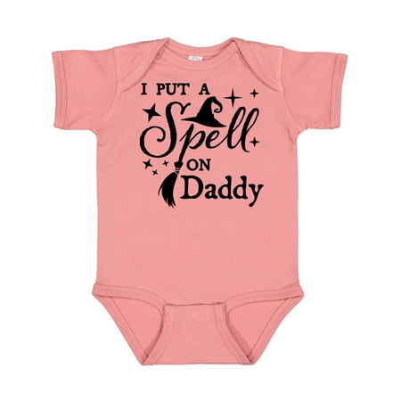

Inktastic I Put a Spell on Daddy Witch Hat and Broom Gift Baby Boy or Baby Girl Bodysuit