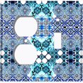 thumbnail image 4 of Metal Light Switch Plate Cover Blue Teal Mosaic Tile Pattern TIL006, 4 of 13