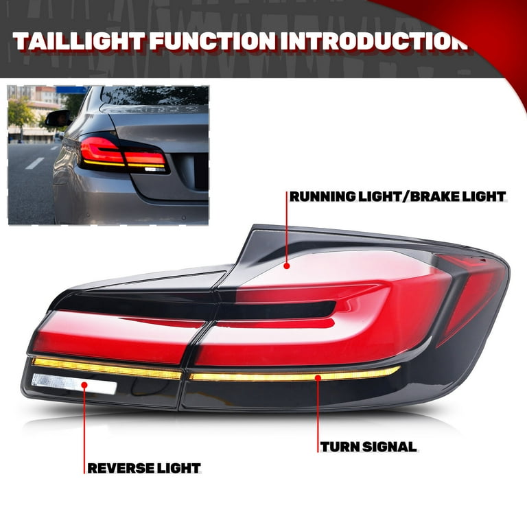 MZORANGE LED Tail Lights For Toyota Highlander 2014-2019 - Sequential Start Up Animation, Smoked Lens