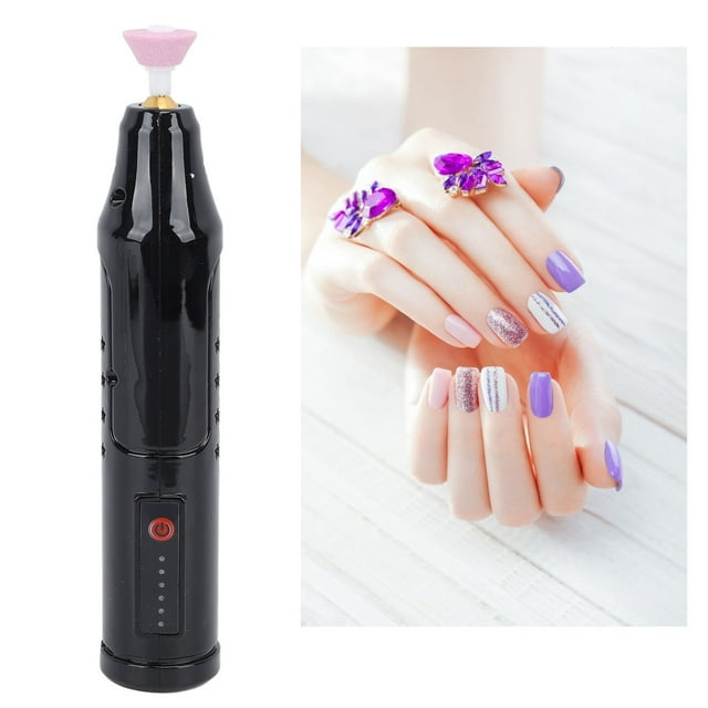 TOPINCN Ensemble de Lime à Ongles Électrique, Machine à Percer les Ongles Portable, Perceuses de Manucure Pédicure USB avec 6 Pcs Perceuses et Bandes de Sable Changeables pour Exfoliation, Polissage