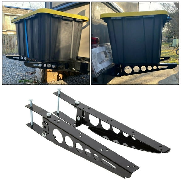 RV 4'' Square Rear Bumper Mounted Cargo Box Generator Tray Support Arms Bracket