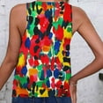 thumbnail image 4 of Tank Tops for Women under $5 Sleeveless Floral Printed V Neck T-shirt *Red L, 4 of 4
