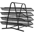 thumbnail image 3 of Desk Organizer with 4 Sliding Trays for Letters, Documents, Mail, Documents, Paper, Black, 3 of 4
