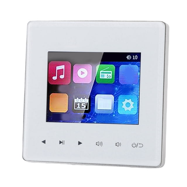 Amplificador De Música De Montaje En Pared, 2x20W 4x25W Salida 87.5-108MHz Amplificador De Pared Inteligente Temporización De aleación De Aluminio Encendido Apagado