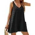thumbnail image 3 of UVN Summer Swimsuit Coverups for Women Bathing Suit Ladies Pom Pom Beach V Neck Tank Dress with Pockets, 3 of 8