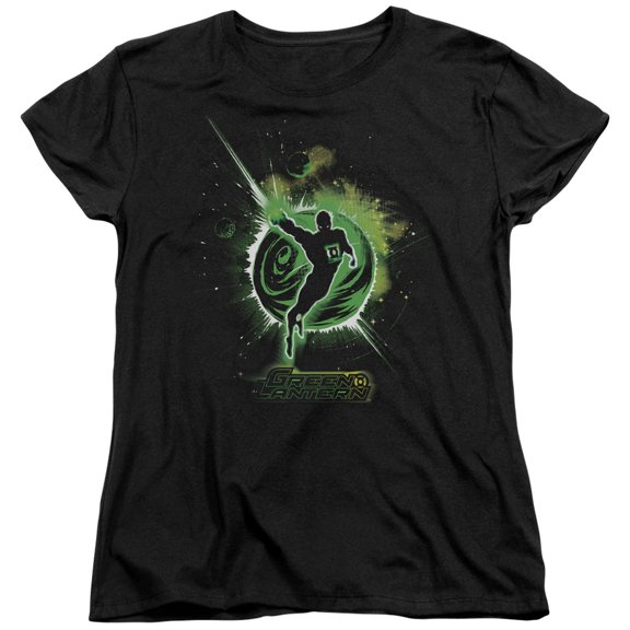 Green Lantern Shadow Lantern Womens Short Sleeve Shirt BLACK LG