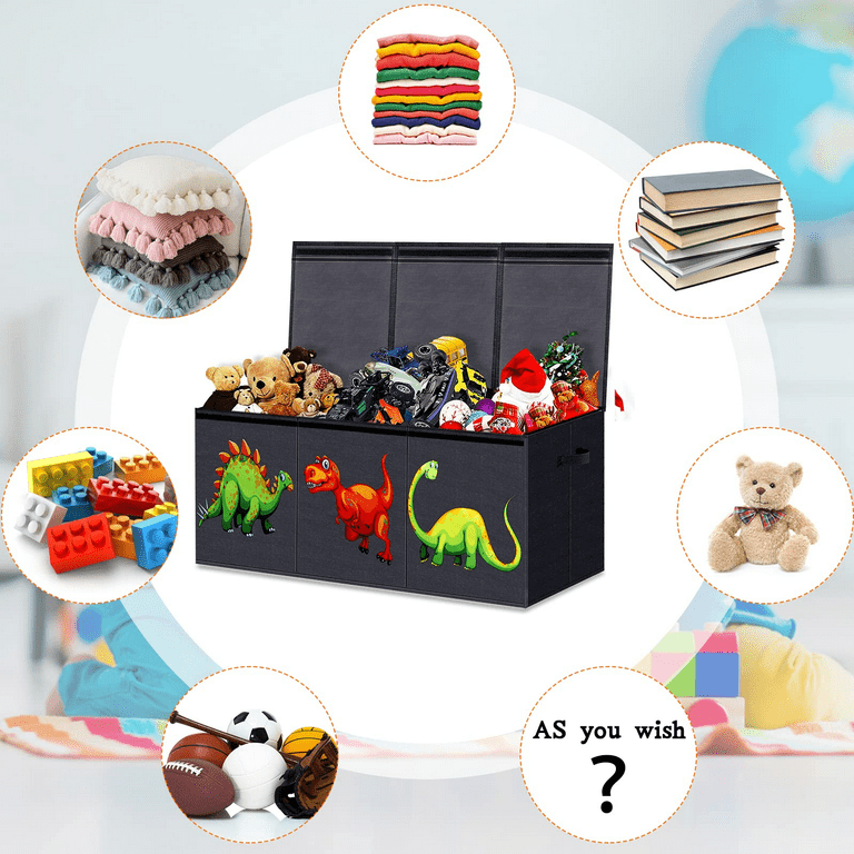 PAFOLO Large Foldable Toy Storage Chest with Lids,