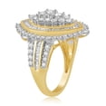 thumbnail image 3 of Jewelili 10K Yellow Gold with 2 Cttw Natural White Baguette and Round Diamonds Ring, Size 8, 3 of 8