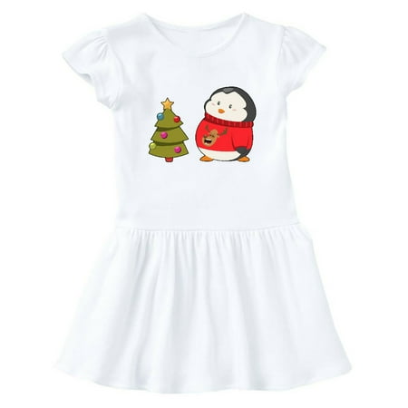 

Inktastic Penguin Ugly Christmas Sweater Gift Baby Girl Dress