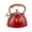 Red, variant on 3.2 Quart Whistling Tea Kettle for Stovetop, Food Grade 304 Stainless Steel Water Boiling Pot with Loud Whistle & Button Control Spout, Heat Resistant Wood Grain Handle, Teapot for Gas Electric Induc
