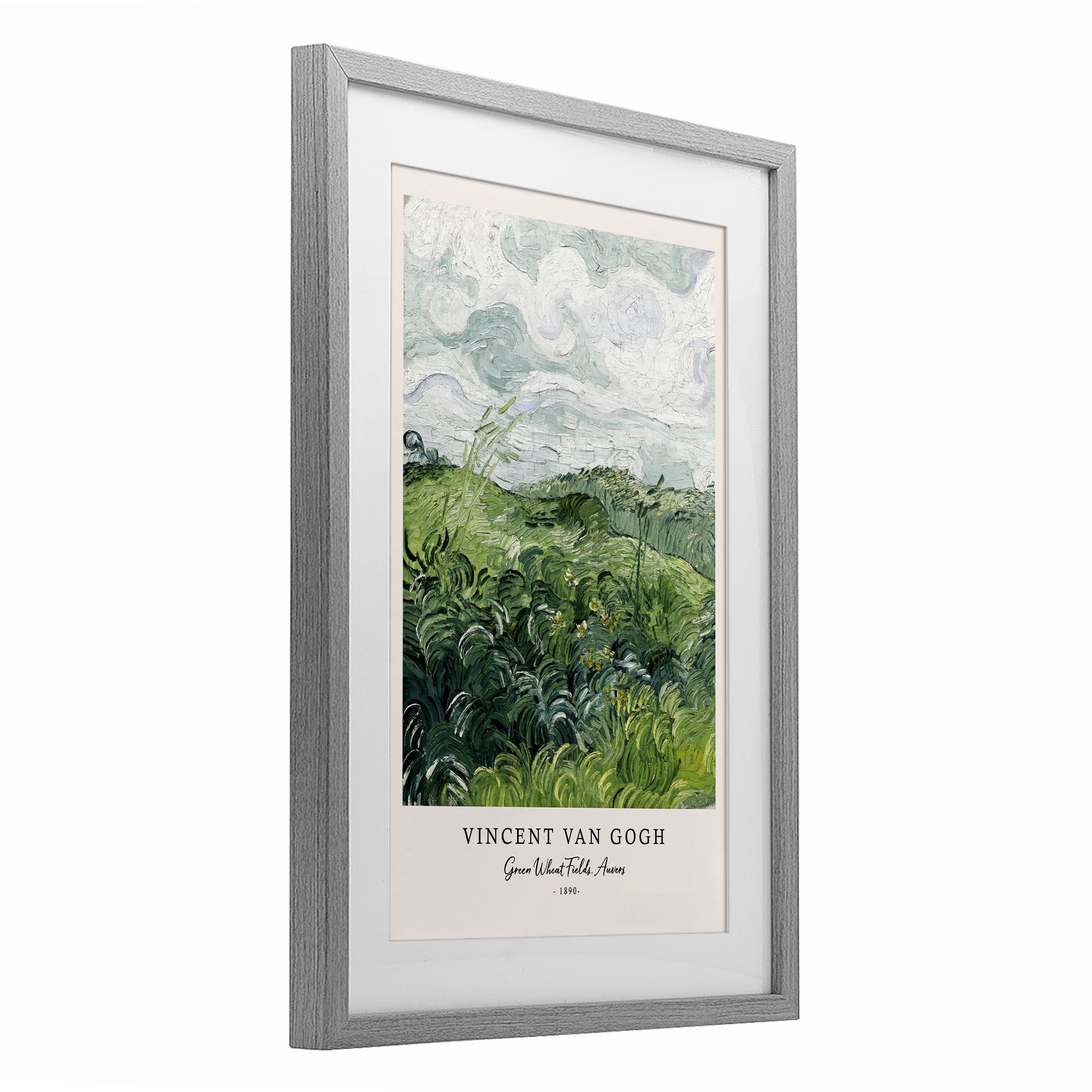 Stupell Industries Classic Green Wheat Fields Gray Framed Print Under Glass, design by Vintage Hustle