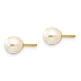thumbnail image 2 of Auriga 14k Yellow Gold Reversible Pearl and Bead Stud Earrings for Women(L-6mm, W-6mm), 2 of 6