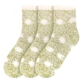 thumbnail image 2 of BambooMN Women's Fuzzy Polka Dot Cuff Socks - Olive Green - 3 Pairs, 2 of 6