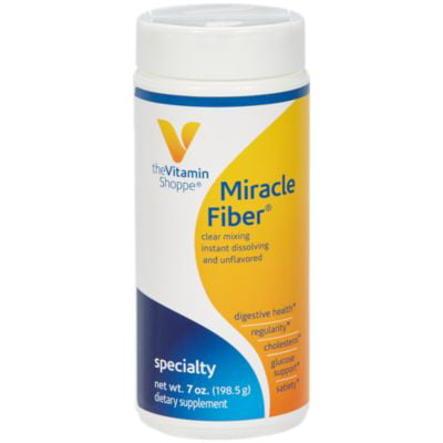Miracle Fiber 7 oz. Powder – Supports Digestive Health  Regularity, Clear Mixing, Instant Dissolving, Unflavored – Provides Relief for Occasional Constipation, 34 Servings by The Vitamin