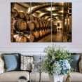 thumbnail image 2 of TISHIRON 3PCS Framed Wine Theme Canvas Wall Art Set,60"x40" Red Wine Barrel In Alcohol Cellar Canvas Art Decor, 2 of 7
