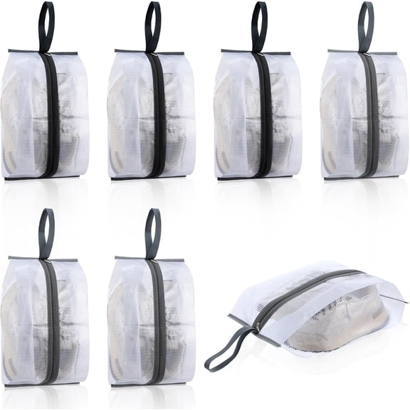 6PCS Waterproof Shoe Bags for Travel, Clear Travel Shoe Bag for Size Shoe Storage Bag with Zipper Portable Shoe Pouch Shoe Organizer Bag with Handle for Men Women Travel or Home Storage