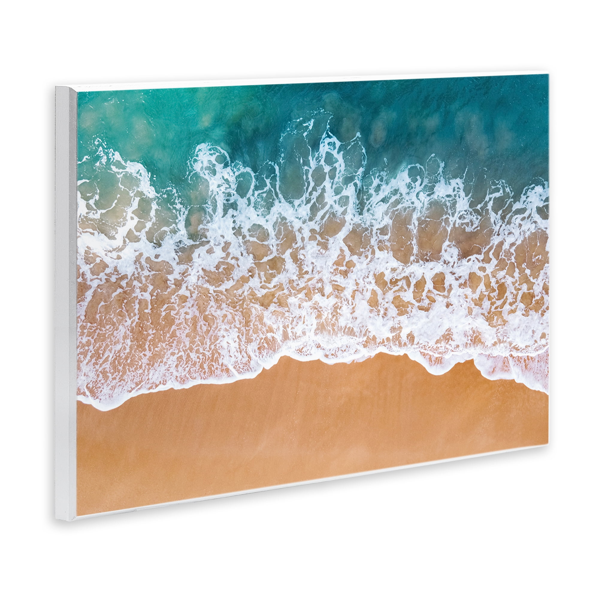 Stupell Industries Aerial Beach Foam Landscape & Nature Photography Unframed Art Print Wall Art, 15 x 10