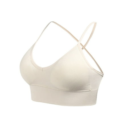 Seductiva Clearance Yoga Bra for Women Women s Knitted Thread Fixed Shoulder Strap Strap Triangular Cup Backless Back Sports Bra