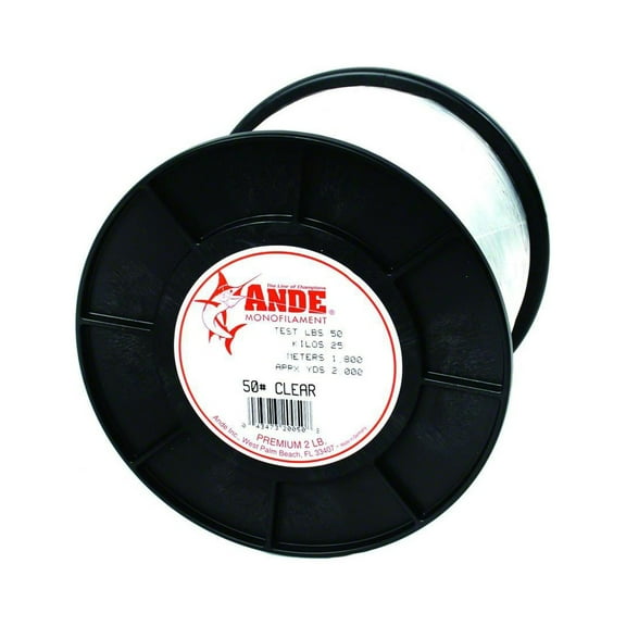 Ande A2-50C Premium Monofilament Fishing Line 2Lb Spool 50 lb 2000 Yards Clear