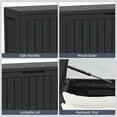 thumbnail image 4 of 80 Gallon Waterproof Deck Box Patio Furniture Storage Box with Lockable Lid, Resin Outdoor Storage Bin for Garden, Yard, Poolside, Black, 4 of 7