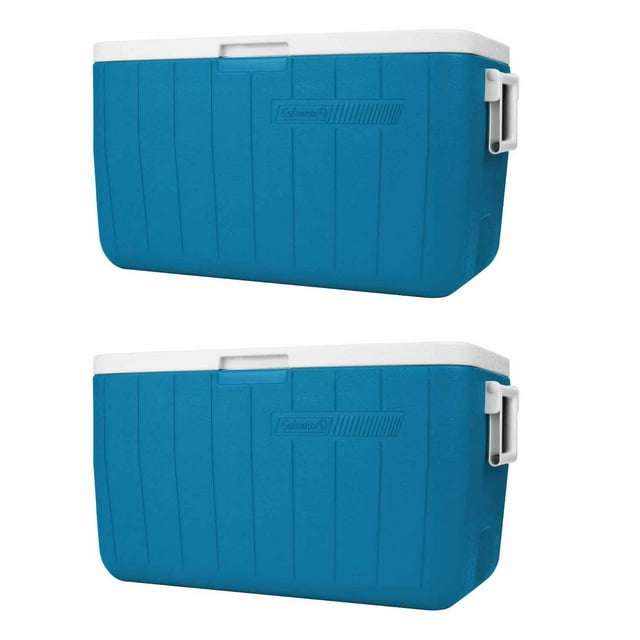 Hielera 48 Qt Coleman Azul Con Asas Tapa Enfriador 2 Piezas