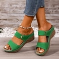 thumbnail image 2 of Heels for Women Solid Color Orthopedic Wedge Sandals Antislip Slip on Platform Walking Shoes Fashion Casual Slides Green Size 7, 2 of 7