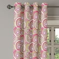 thumbnail image 2 of Ambesonne Floral Grommet Curtain, Modern Retro Mix Sketch, 50" x 72", Tan Purple Hot Pink, 2 of 6