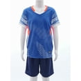 thumbnail image 5 of Fldy Boys Soccer Jersey Football Training Uniform Short Sleeve T-Shirts and Shorts Outfits Royal Blue XXS, 5 of 7
