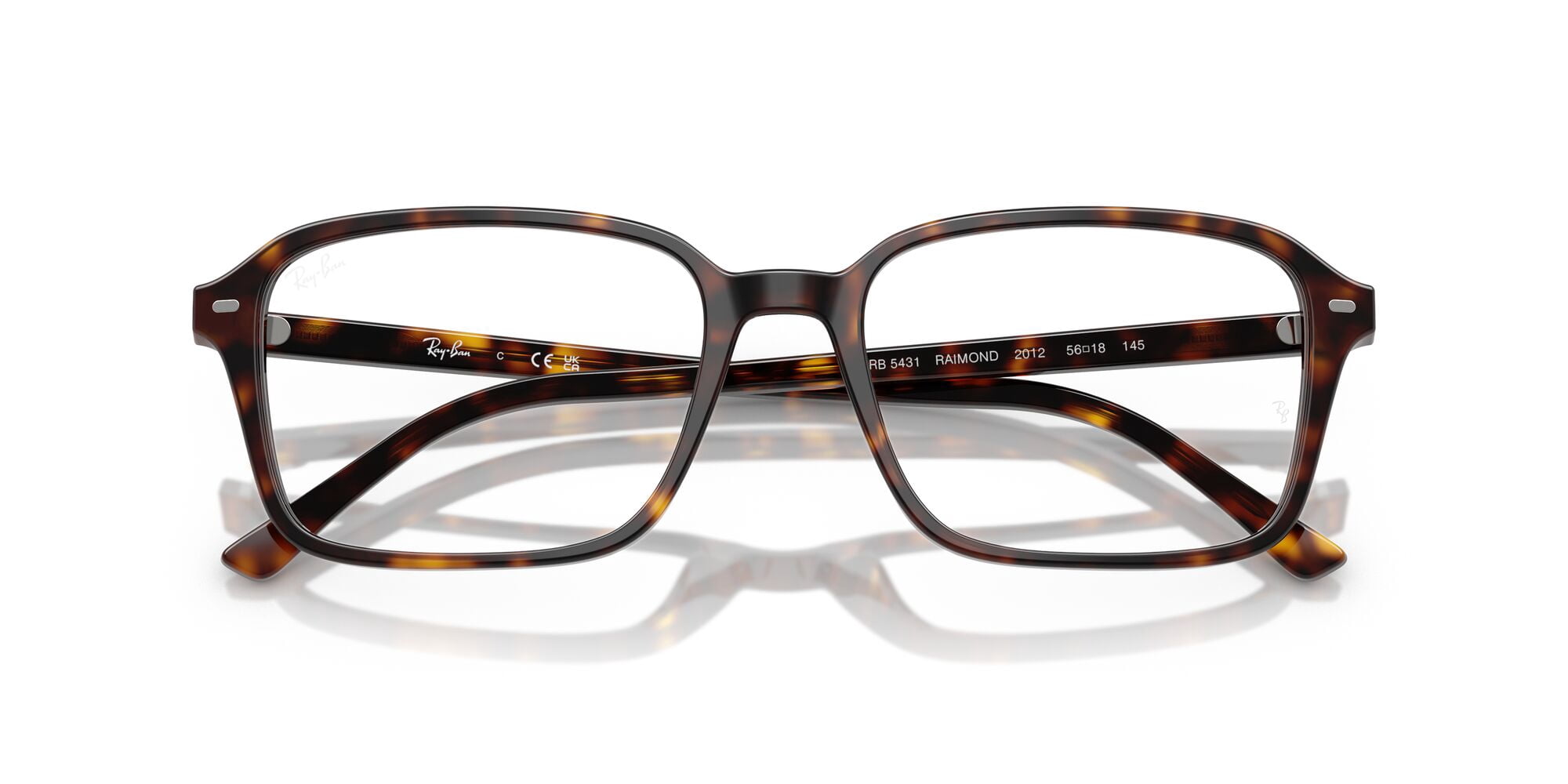 Ray-Ban Unisex Size 56 Square Raimond Optics Eyeglasses, Polished Havana/Demo Lens