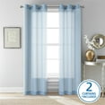 thumbnail image 2 of (2 pack) Mainstays Windowpane Sheer Curtain Panel Pair, Set of 2, Placid Blue, 38"W x 84"L, 2 of 10