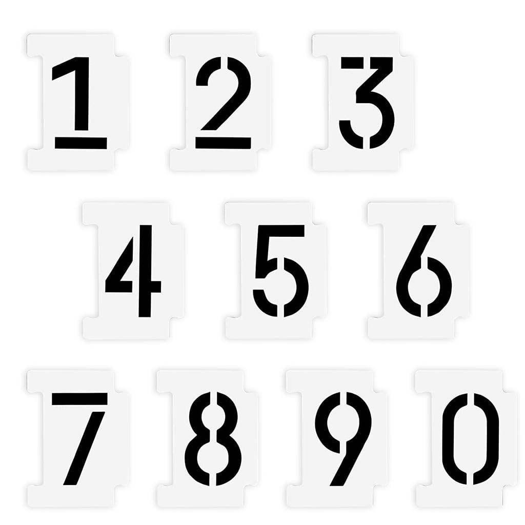 NumberStencils.Net - 4 Inch Standard Athletic Number Stencils (100