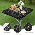 thumbnail image 4 of Math Equations Chemistry Symbols Black Pattern Square Fitted Tablecloth with Elastic Edge,Square Table Cover,Washable Elastic Table Cover for Home Kitchen Party Decor 36"x36", 4 of 6