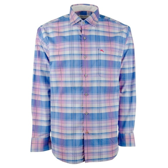 Tommy Bahama Men's Sarasota Stretch Prismatic Long Sleeve Button-Down Shirt X-Large Blue Aster