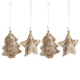 thumbnail image 3 of Northlight Sequin Stars and Trees Plush Christmas Ornaments - 4" - Gold - Set of 4, 3 of 6