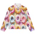 thumbnail image 4 of Jackets for Women Winter Coat Jackets Flannel Stand Collar Jacket(Colorful Glazed Donuts Pattern,Size:S-4XL), 4 of 7