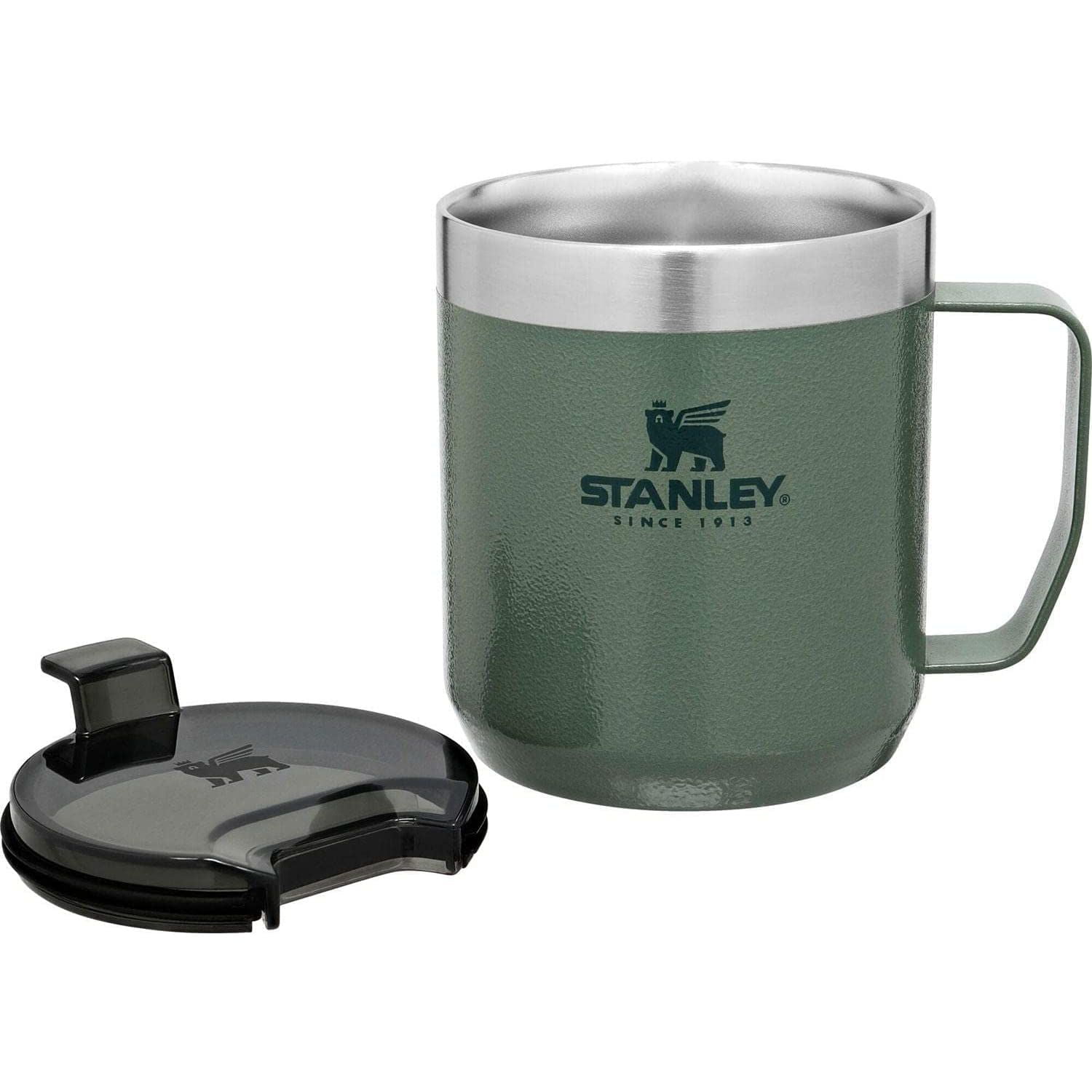 Stanley 12 oz. Stainless Steel Camp Mug, 2 Pack, Hammertone Green/Matte  Black