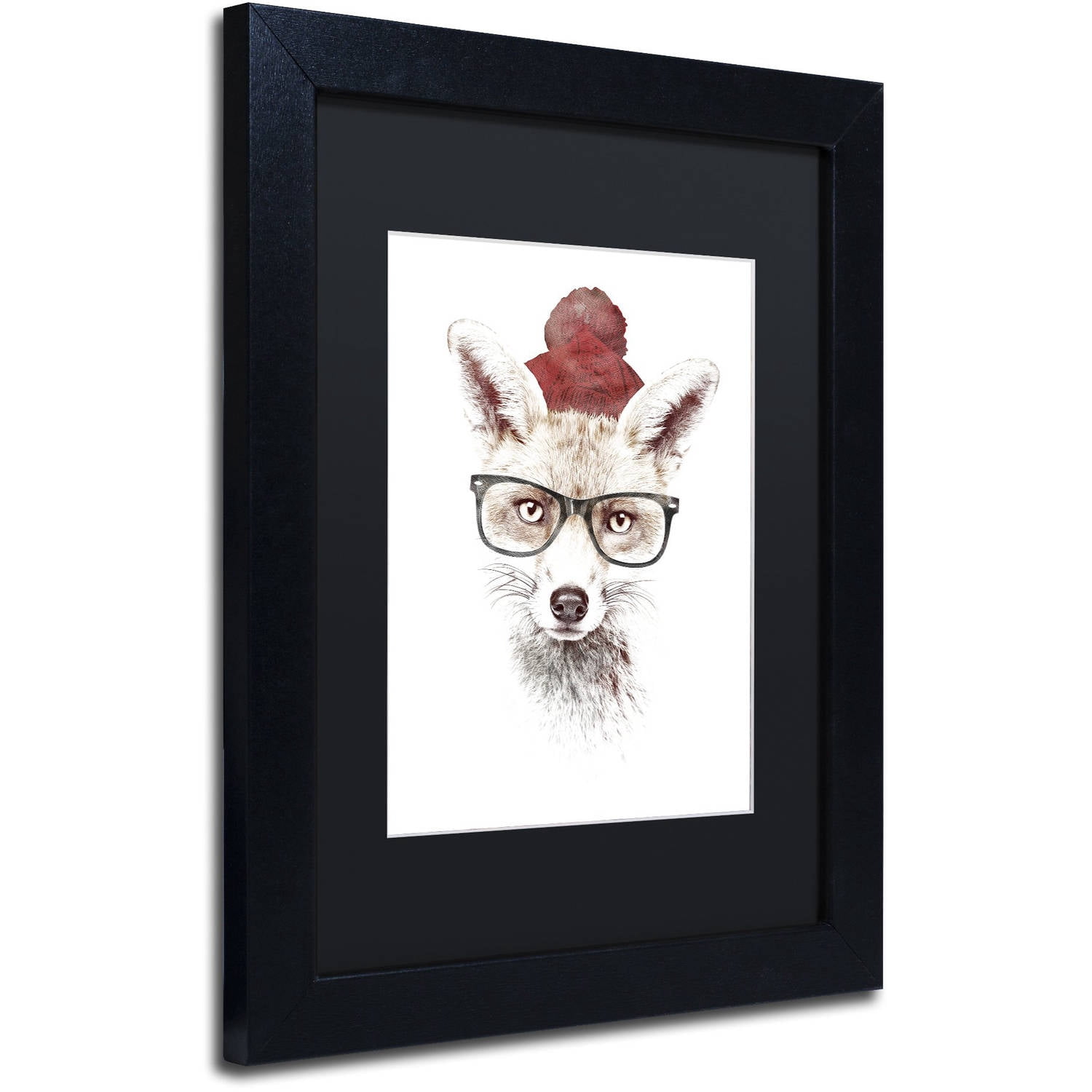Trademark Fine Art 'It's Pretty Cold Outside' Canvas Art by Robert Farkas, Black Matte, Black Frame