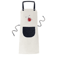 thumbnail image 1 of Graffiti Animation Hand Painted Ladybug Apron Adjustable Bib Cotton Linen BBQ Kitchen Pocket Pinafore, 1 of 3