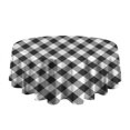 thumbnail image 5 of Black White Checkerboard Checkered Pattern Round Tablecloth 60"x60",Wrinkle Wipeable Table Cloth for Kitchen Dining Room Picnic Patio Party, 5 of 6