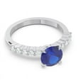 thumbnail image 3 of Diamond-Capitals 2.25 Carat Elegant Round Cut Genuine Diamond & Blue Sapphire Gemstone Engagement Ring for Women Solid 18K White Gold Size 10, 3 of 7