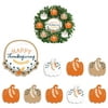 Big Dot of Happiness Happy Thanksgiving - Fall Harvest Party Front Door Decorations - DIY Accessories for Wreath - 9 Pieces