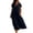 Navy, variant on Horkkom Maxi Dresses for Women Summer Short Sleeve Linen Dress Beach Flowy Long Dresses L