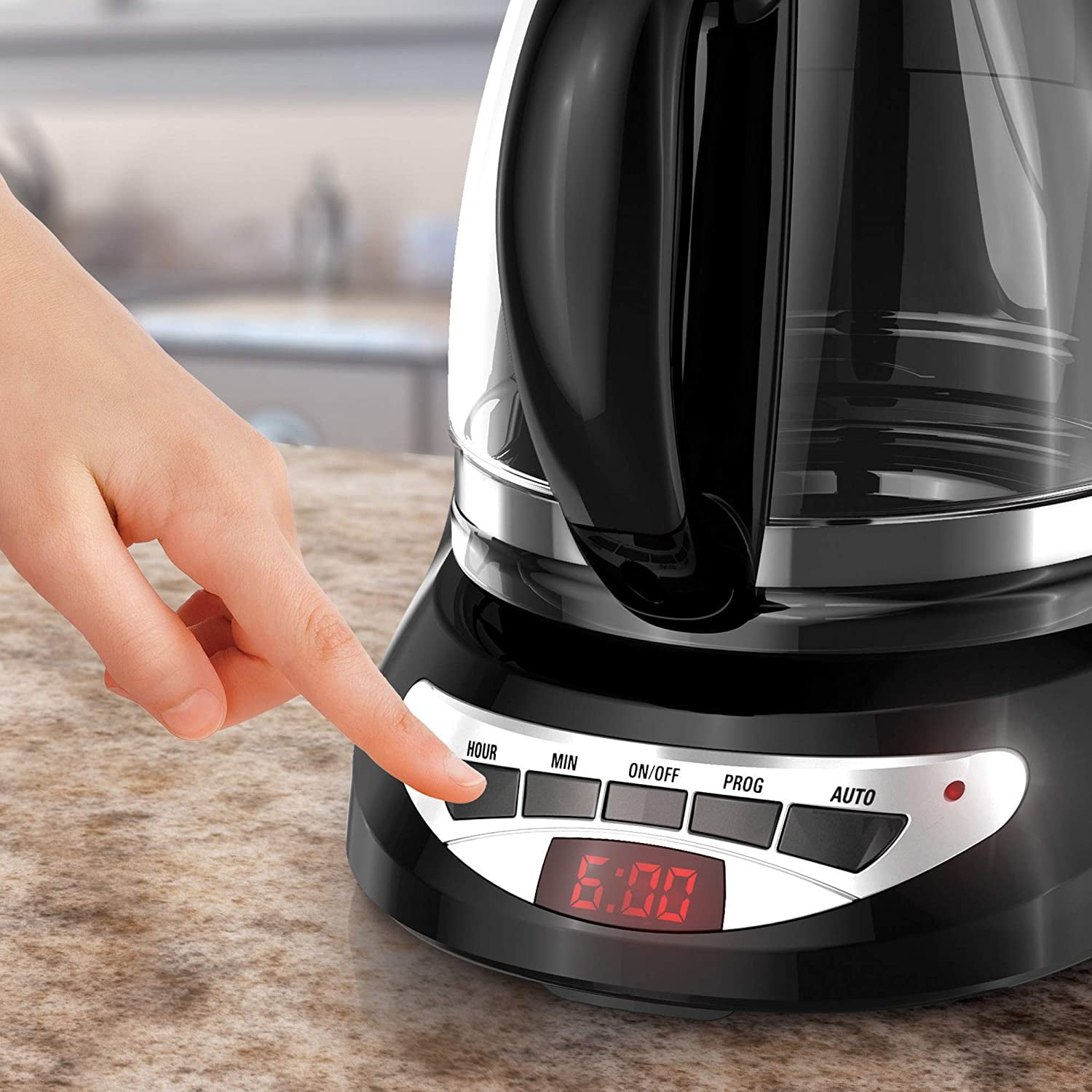 BLACK+DECKER DCM100B 12-Cup Programmable Coffee Maker with Duralife Carafe, Black