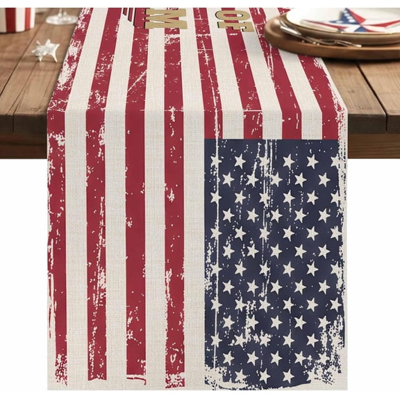 American Flag 250 Year Anniversary Table Runner 36 Inches Long, Vintage USA Flag Table Runners Dresser Scarf, Kitchen Dining Tables Decoration for Holiday Party Wedding Home Decor, 13"x36"