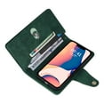 thumbnail image 5 of Nalacover For iPhone 14 6.1 inch Zipper Wallet Case,360 Protection Stylish PU Leather Shockproof Magnetic Flip Holder 6 Card Slots and 2 Cash Pockets Cover with Detachable Wrist Strap,Green, 5 of 15