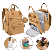 BabbleRoo Diaper Bag Backpack, Waterproof Travel Bag with Changing Pad, Original Baby Bag, Khaki
