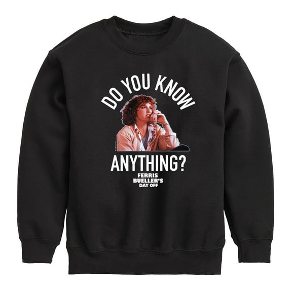 Ferris Bueller's Day Off - Do You Know Anything - Toddler And Youth Crewneck Fleece Sweatshirt