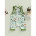 thumbnail image 4 of Franhais Newborn Sleeveless Patchwork Edge Romper, Marine Animals Printed Round Neck Snap Crotch Loose Fit Bodysuit, 4 of 8