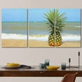 thumbnail image 3 of wall26 - 3 Piece Canvas Wall Art - Pineapple on The Beach with Blue Sky - Modern Home Art Stretched and Framed Ready to Hang - 16"x24"x3 Panels, 3 of 5